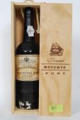 A bottle of vintage unopened Quinta Do Panascal Port 1986 complete with presentation case
