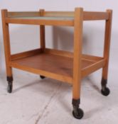A 20th century Industrial hospital food trolley of large proportions having twin lined trays