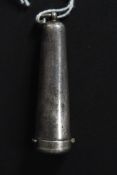 A silver hallmarked cheroot holder bearing marks for Rolason Brothers,