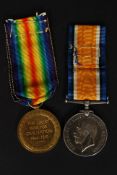 A World War One / medal group pair ( Victory Medal & Great War 1914-1918 Medal) .