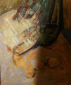 Audrey Lewis Hopkins ( 1914 - 2011) oil on board painting still life study.