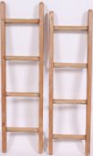 A pair of vintage mini wooden display ladders, hand sanded and waxed,