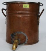A 19th century Victorian copper samovar of unusual shape complete with the tap