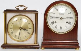 A 20th century mahogany cased Comitti of London bracket clock having circular dial and brass