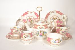 A large quantity of Royal Albert Lady Carlisle pink floral patterned dinner service pieces - to