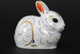 A Royal Crown Derby limited edition animal paperweight figurine - Bunny being an exclusive piece
