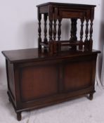 A mid century oak coffer / blanket box along with a good quality oak nest of tables