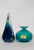 Two pieces of art glass by Mdina both pieces being signed to base.