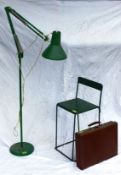 A good floorstanding Industrial anglepoise standard lamp in green together with a vintage mid 20th