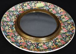 A Burgess & Leigh / Burleigh Ware chintz pattern  convex wall mirror being marked to the rear