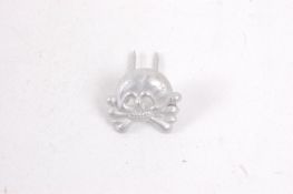 German WW2 Second World War Third Reich SS early issue hollow cast death / danziger skull cap badge