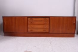A vintage Danish mid century seven ( 7 ) foot sideboard by Clausen and Sons ( original label to