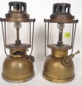 Two vintage 20th century industrial Aladdin Halifax brass lamps. It has a 37cm height.