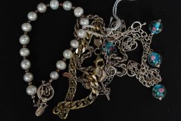 A selection of 5 silver chain link,