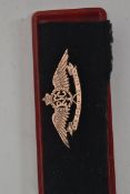 A gold on silver hallmarked Sweetheart brooch for The Royal Flying Corp PER ARUDA AD ASTRA ( 