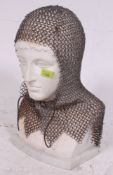 A 20th century contemporary show haberdashery head display mannequin having a chain mail mesh