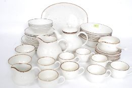 A retro style Johnson Bros ' Desert Sand ' dinner tea service comprising cups, saucers, teapot,