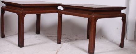 A pair of 20th century Chinese mahogany opium coffee tables.