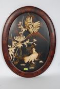 An antique Victorian 19th century shibayama oriental decorative panel made up from carved bone in