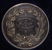 A silver Bristol Exhibition coin being awarded to G Watson  1911.