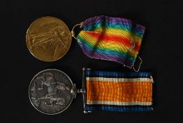 A World War One / medal group pair ( Victory Medal & 	Great War 1914-1918 Medal) .