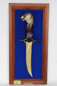 A FRANKLIN MINT AMERICAN BALD EAGLE KNIFE STAMPED TO BLADE RB ( RAY BEERS ) UP FOR BID  BY ARTIST