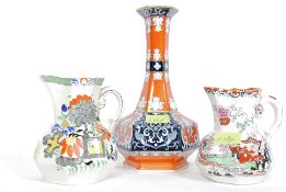 2 Masons Ironstone china Hydra jugs together with a vase