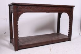 An early 20th century Anglo-Indian parquetry console / rectangular side table.