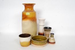 A collection of German pottery, some West German. To include decorative vases and other pots.