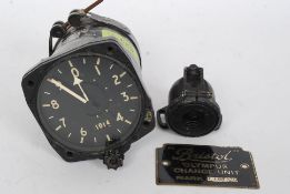 A vintage Military Smiths Sensitive Altimeter Mk 19f - Ref No 6A/8267/1 together with a Type E2A