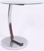 A 1970's chrome and glass occasional /lamp table.