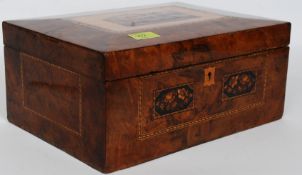 A large Tunbridge workbox C1860 depicting Leeds Castle near Tunbridge ( Reputedly the loveliest