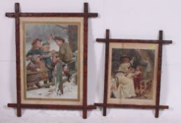 2 early 20th century Pears prints being framed and glazed having excellent Arts & Crafts frames