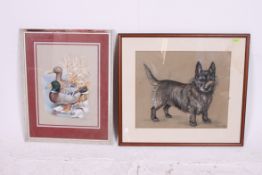 Paintings; Sherbourne, M painting of two ducks, along with Watson, Eileen - painting of a dog.