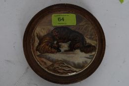 A Victorian paperweight entitled The Snow Drift having wooden surround