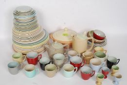 An extensive vintage 1950's Branksome China dinner / tea service in multiple monochrome colours all