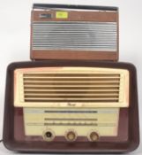 A Roberts portable radio model no R606-MB together with a Bakelike Marconi radio.