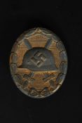 WWII Second World War Third Reich Nazi ' Wound Badge ,' gold colour.