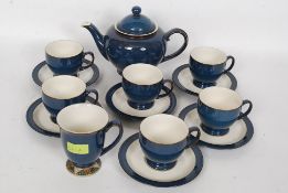 Denby - An Imperial Blue Denby tea service to include six cups and saucers,