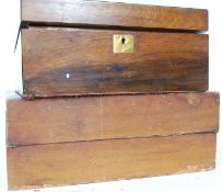 Two antique writing slopes, each AF, but each with a fitted interior and detail to exterior.