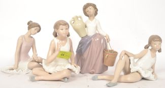 NAO; A collection of 4x Nao porcelain figures - 3x of the Ballet theme, along with another.