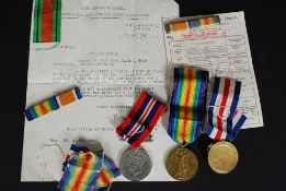 2 World War One Victory Medals awarded to  16381 Private HC Fry  - Dorset Regiment together with