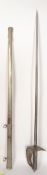 A Victorian Officer's Sword complete with the metal scabbard.