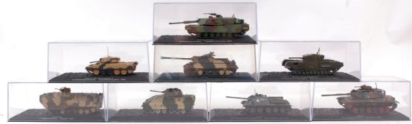 TANKS; A collection of 8x precision diecast model army military tanks,
