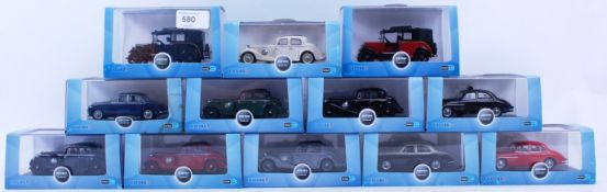 OXFORD; 12x Oxford diecast cased 1:43 scale model cars.