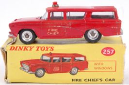 DINKY; An original vintage diecast model Dinky Toys 257 Fire Chiefs Car - within the original box.