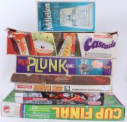 BOARD GAMES; A collection of original vintage board games to include; Addiction, Cascade, Kerplunk,