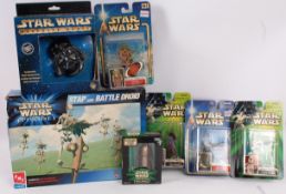 STAR WARS; A mixed lot of Star Wars toys to include 5x various figures (all carded and unopened),