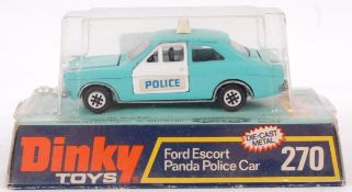 DINKY; A vintage Dinky Toys 270 Ford Escort Police Car diecast model,