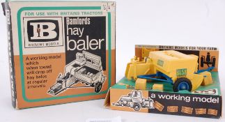 BRITAINS; An original vintage Britains Models Bamfords Hay Baler plastic farm equipment model.